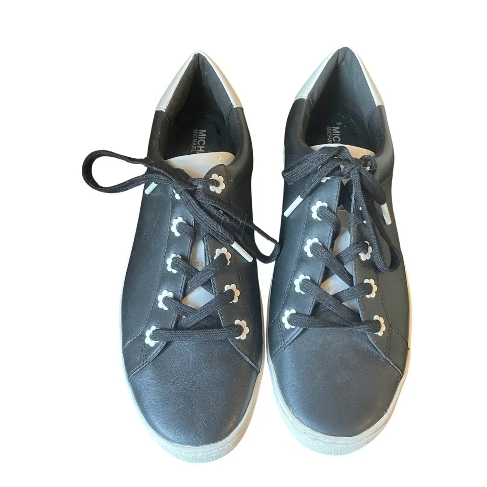 Michael Kors Womens Irving Daisy Floral Leather Sneakers Size 9 Streetwear‎